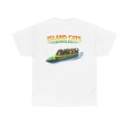 Jamaican Bobsled Cat Shirt – Tiki Shack Cats “Island Cats Bobsled” Cotton Tee