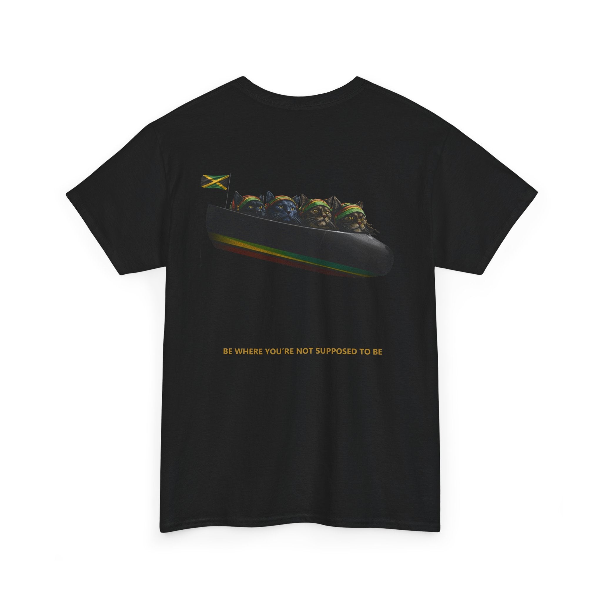 Jamaican Bobsled Cats Shirt - Funny Olympic Cat T-Shirt | Island Cats Bobsled Cotton T