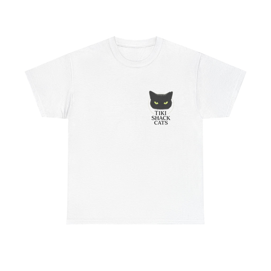 Jamaican Bobsled Cat Shirt – Tiki Shack Cats “Island Cats Bobsled” Cotton Tee